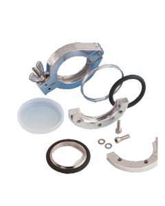 701001, Aluminum (Al) Hinged Clamp for High Vacuum (HV) NW25 ISO KF Kwik-Flange