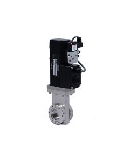 1.50" Gate Valve, UHV, Pneumatic, Del-Seal CF ConFlat Port Flange, UNF Thread, Copper Bonnet Seal, 300 SS