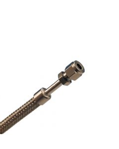 Braided Flexible Stainless Steel Hose, 1/4 Swakelok, 24" Long, Thin Wall                          