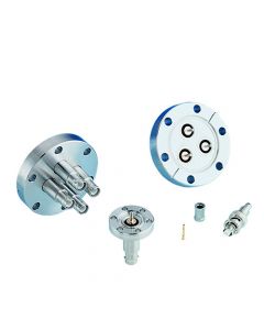 SHV-5 Coaxial Feedthrough, 4-Pin, Grounded Shield, 2.75" CF (DN40 CF) Conflat Flange