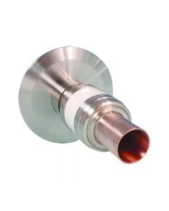 Power Feedthrough, 3KV, 1 Tube, 0.75" Copper Conductor, K150, NW40, Kwik-Flange ISO KF, Quick Flange