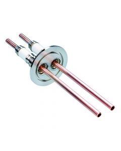 Power Feedthrough, 5KV, 2 Tubes, 0.25" Copper Conductor, K150, NW40, Kwik-Flange ISO KF, Quick Flange