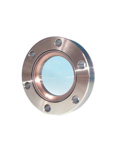 UV Grade Fused Silica Viewport, 0.75" Lens, 1.33" Conflat Flange (19mm Lens, DN16 CF)